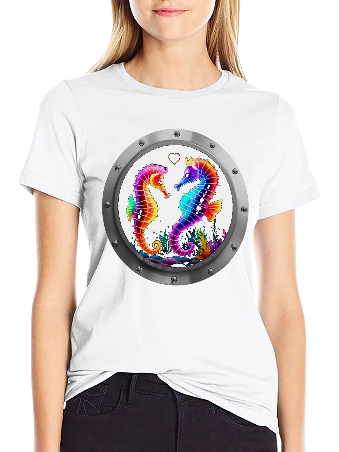 Sea Life Tee - Seahorse Love Graphic T-Shirt