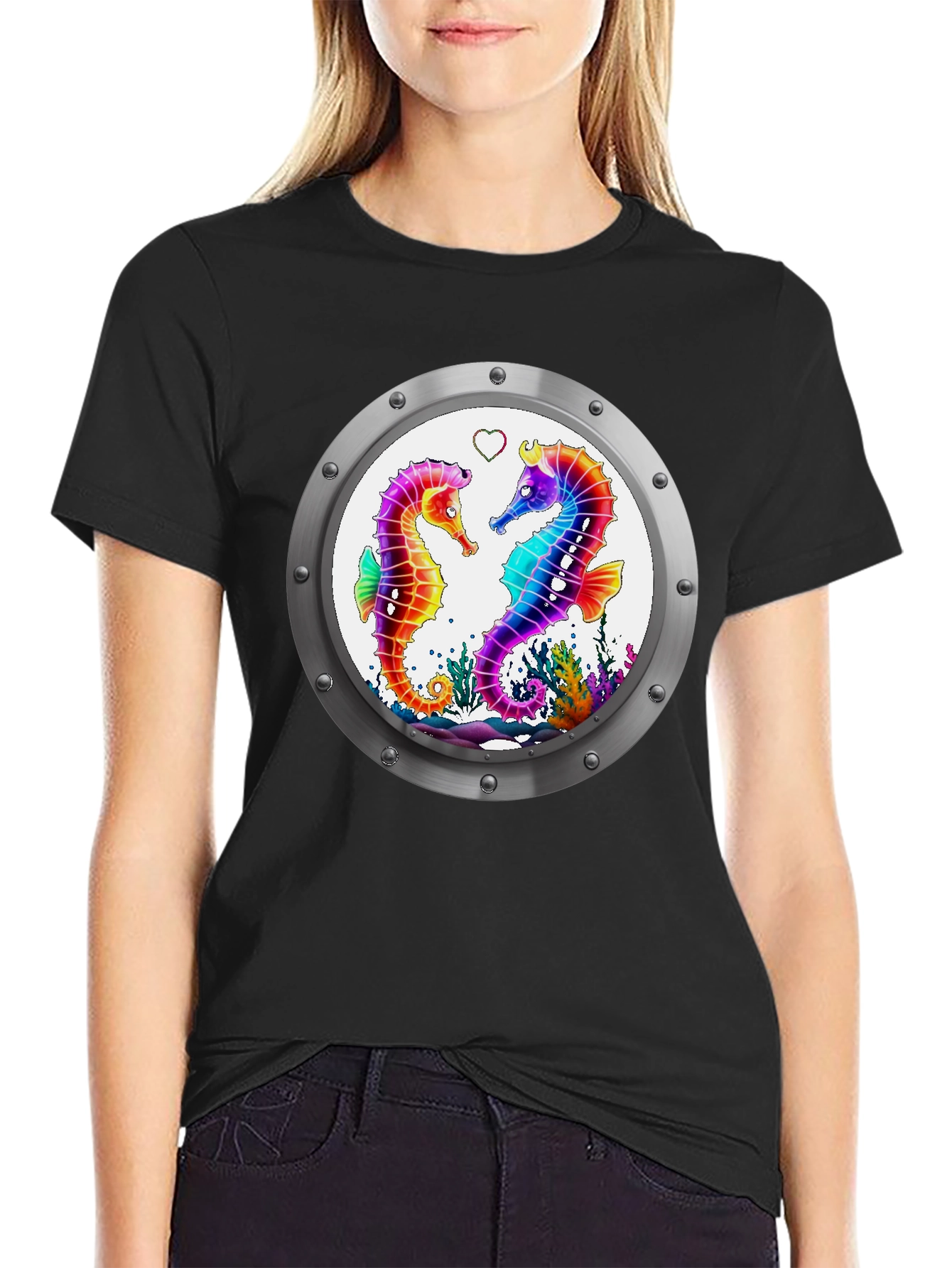 Sea Life Tee - Seahorse Love Graphic T-Shirt