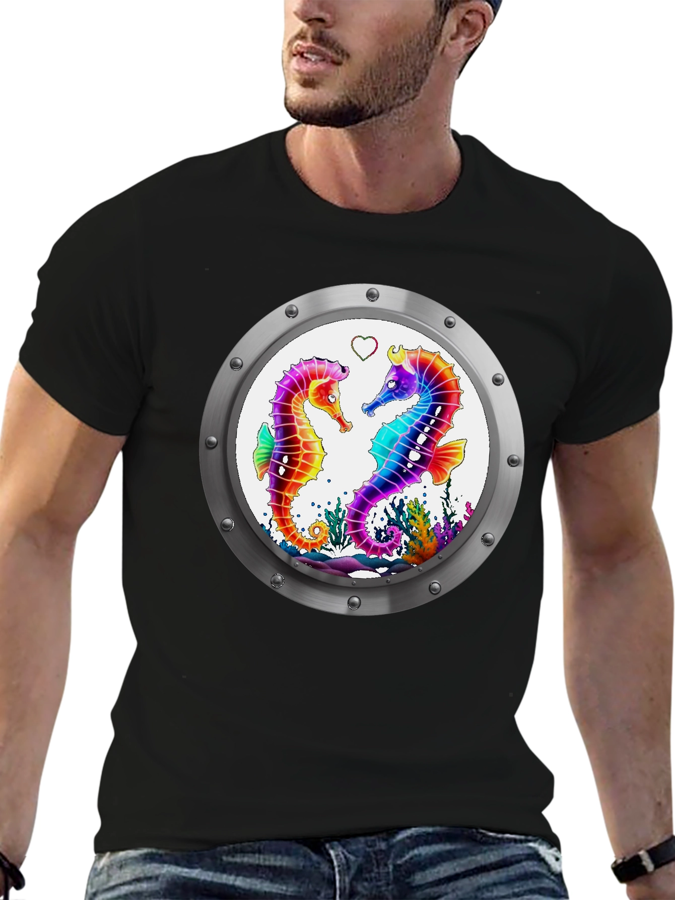 Sea Life Tee - Seahorse Love Graphic T-Shirt