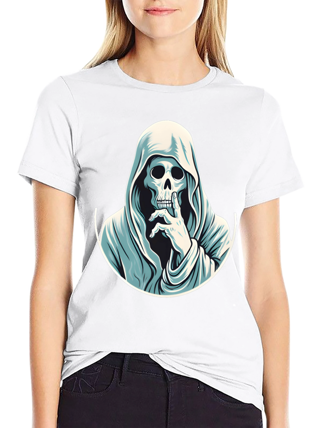Grim Reaper Shhh! Graphic Tee - Mens Black T-Shirt