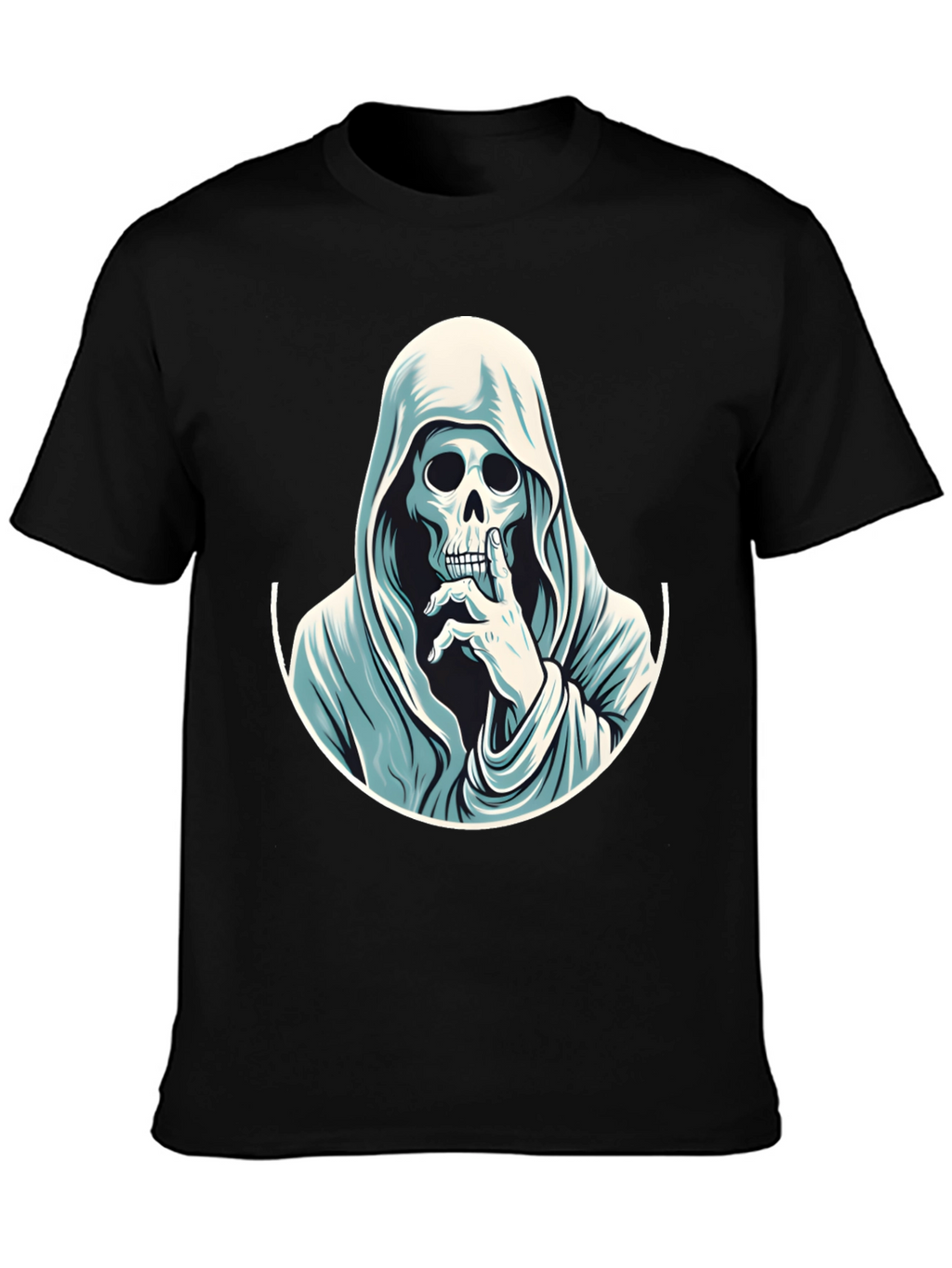 Grim Reaper Shhh! Graphic Tee - Mens Black T-Shirt