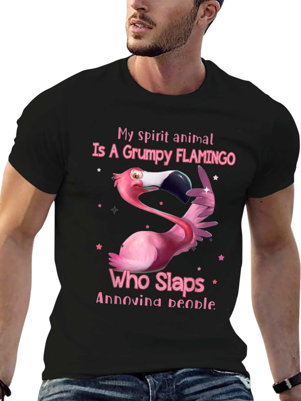 Grumpy Flamingo T-Shirt: Slap Annoying People!