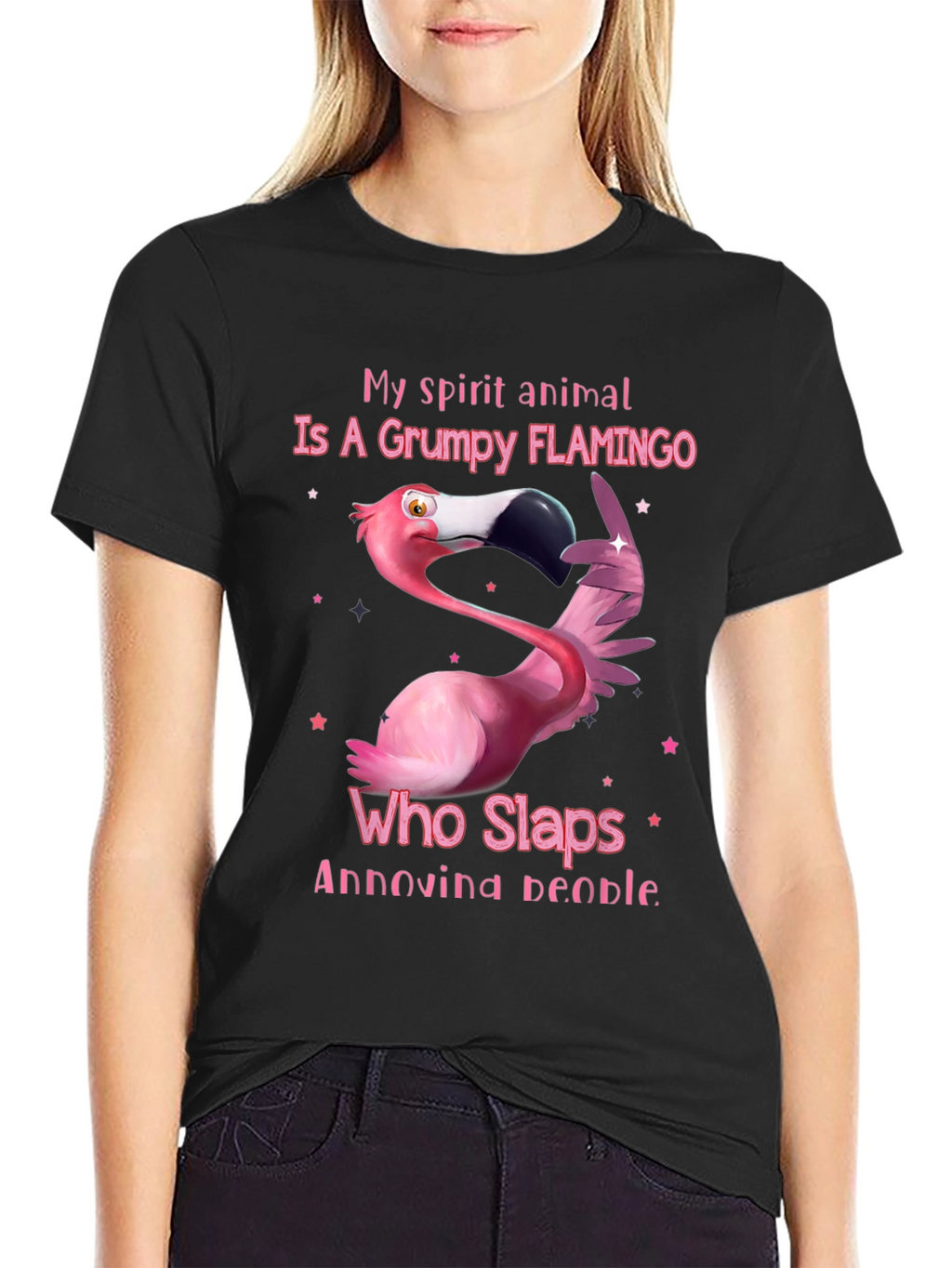 Grumpy Flamingo T-Shirt: Slap Annoying People!