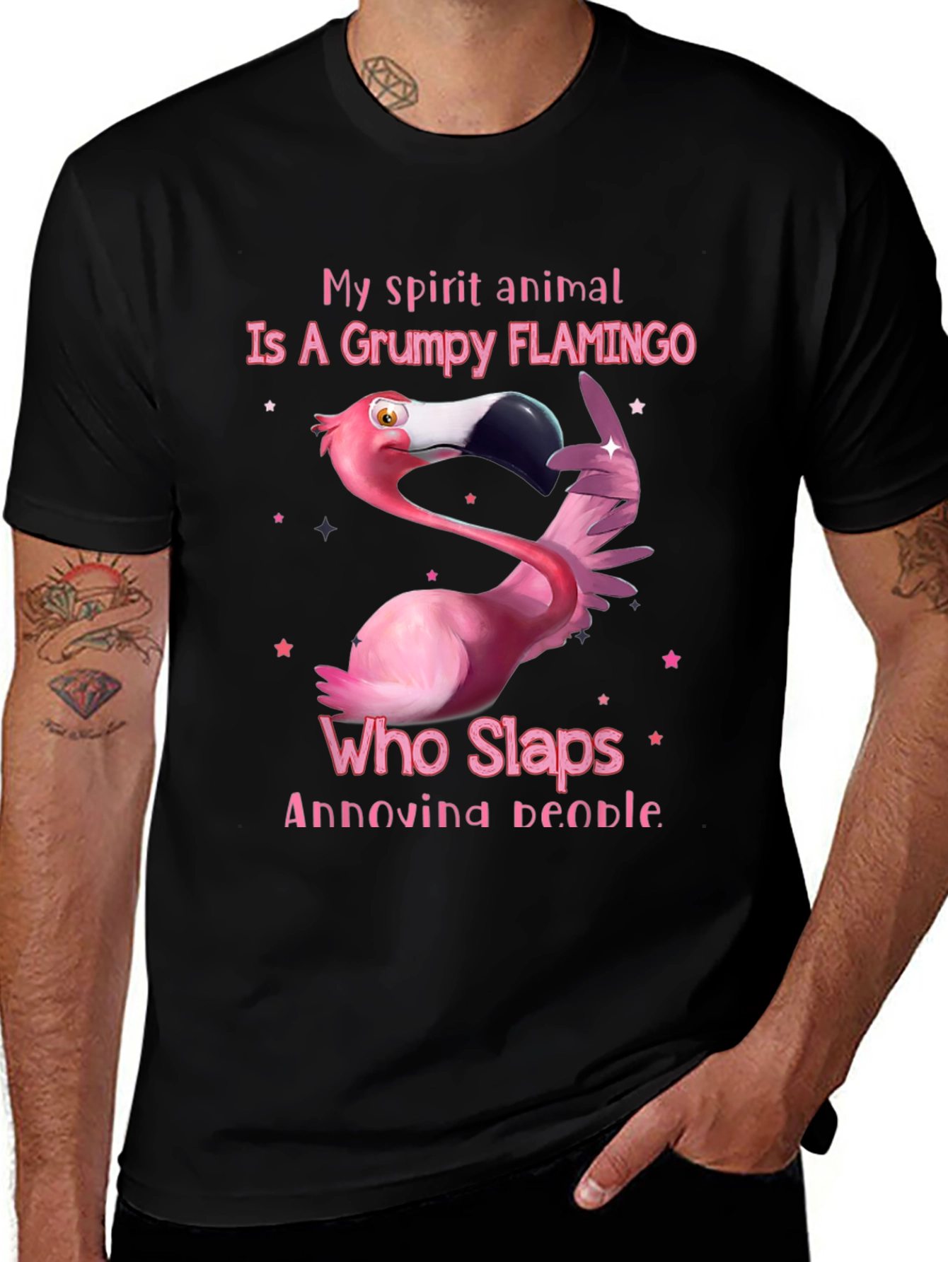 Grumpy Flamingo T-Shirt: Slap Annoying People!