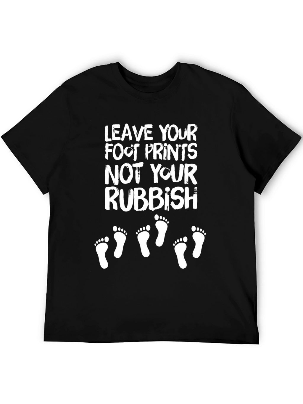 Leave Footprints Black Graphic T-Shirt