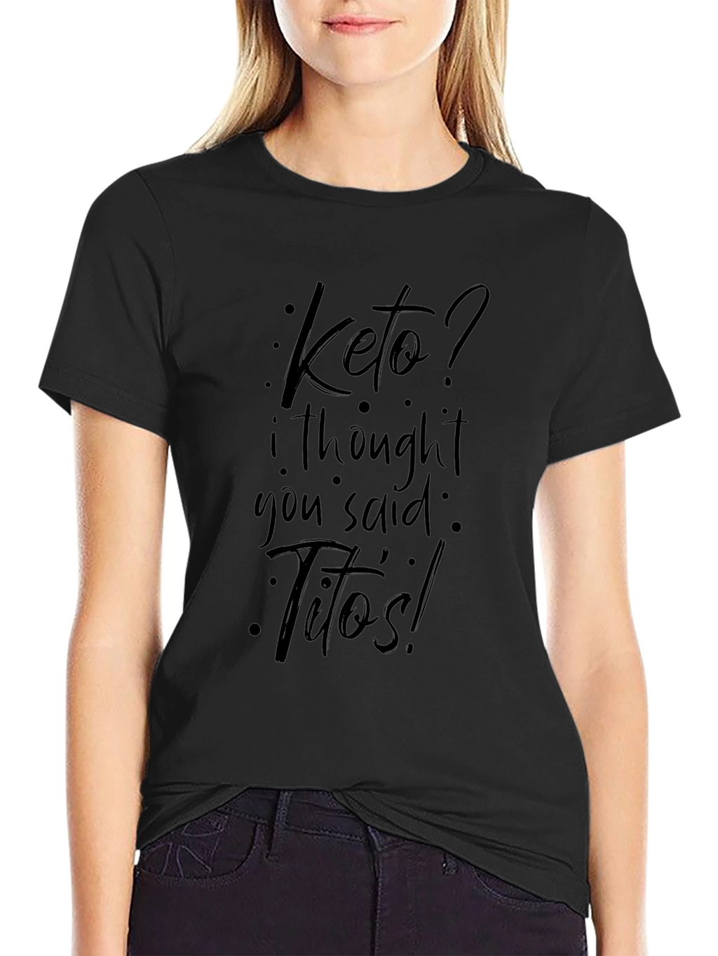 Keto? Titos! Black Graphic T-Shirt