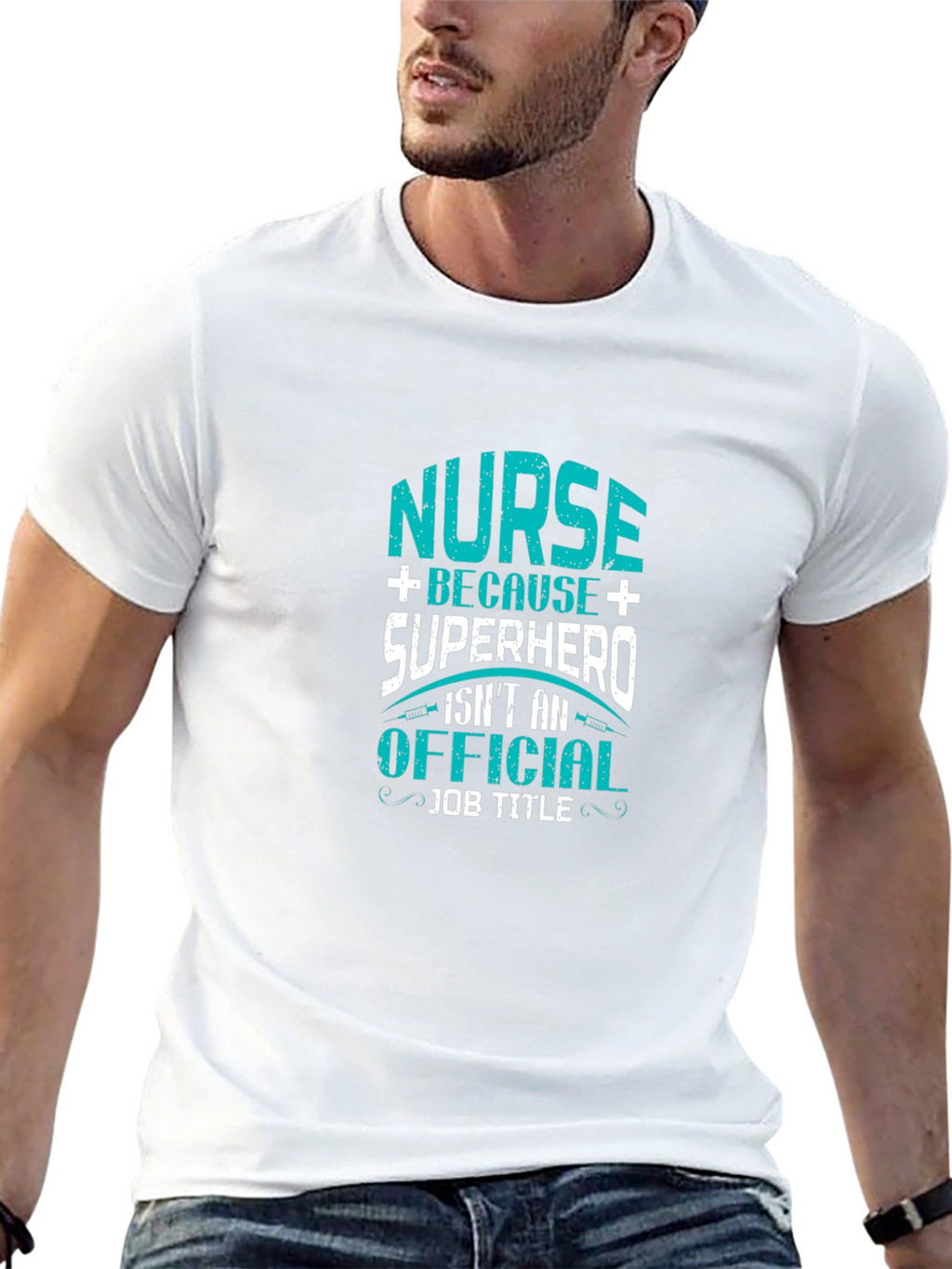 Nurse Superhero Graphic T-Shirt - Black Cotton Tee