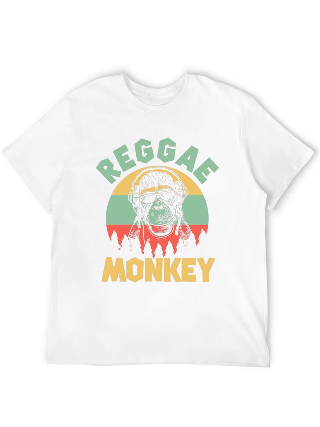 Reggae Monkey Graphic T-Shirt - Black