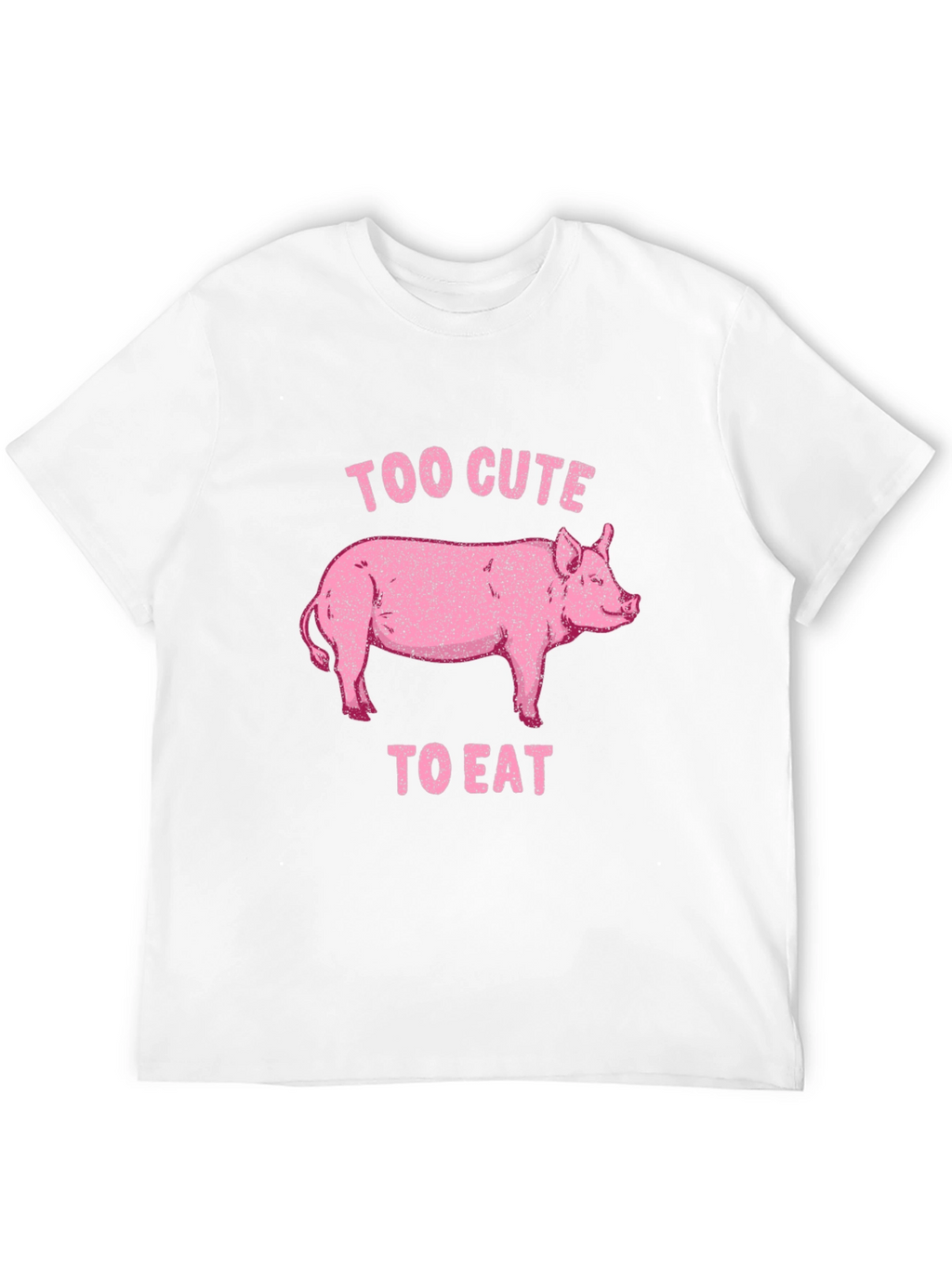 Too Cute to Eat Pig Graphic Black T-Shirt