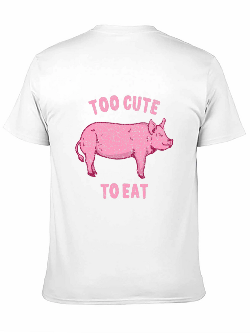 Too Cute to Eat Pig Graphic Black T-Shirt