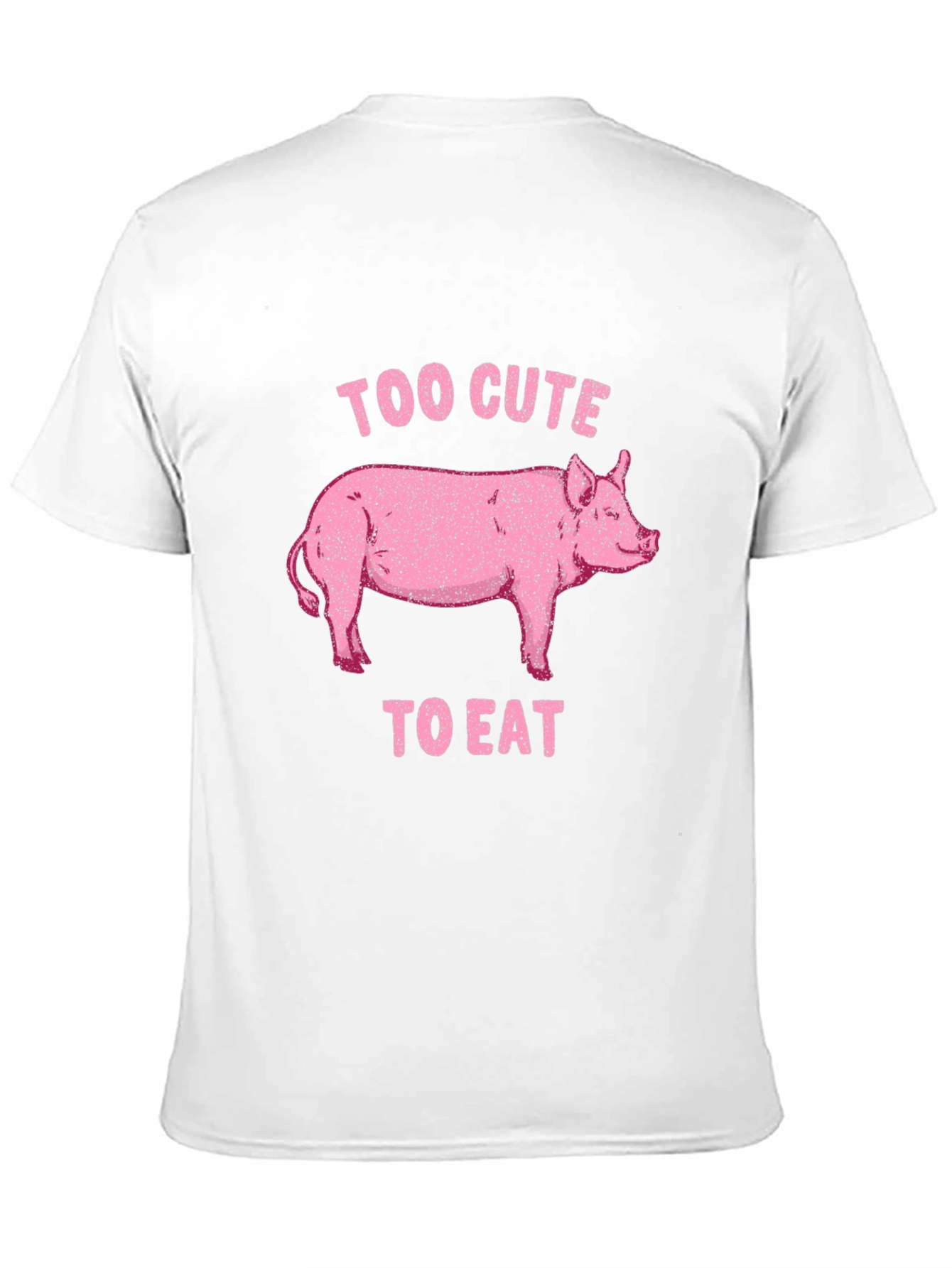 Too Cute to Eat Pig Graphic Black T-Shirt