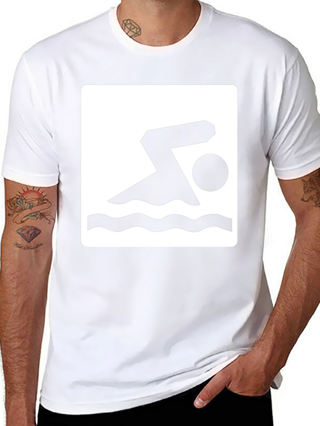 Swimmer Graphic Black T-Shirt