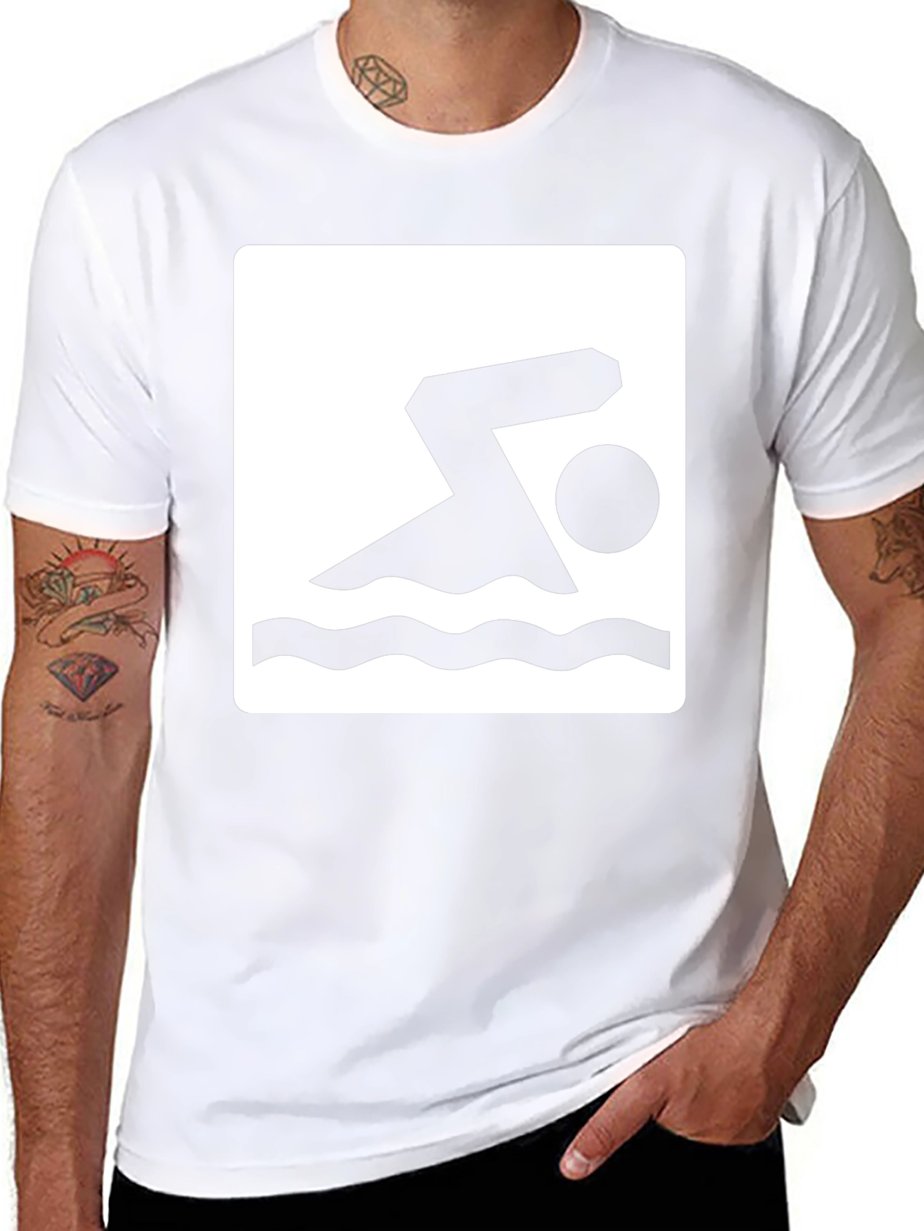 Swimmer Graphic Black T-Shirt