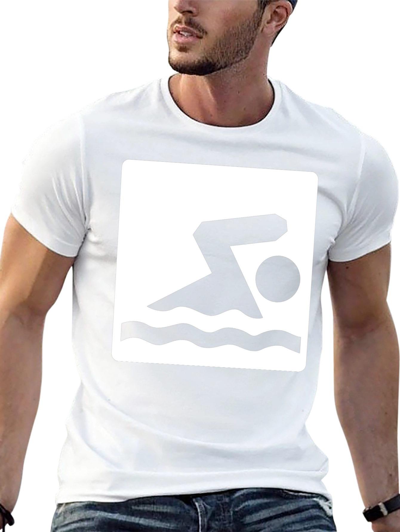 Swimmer Graphic Black T-Shirt
