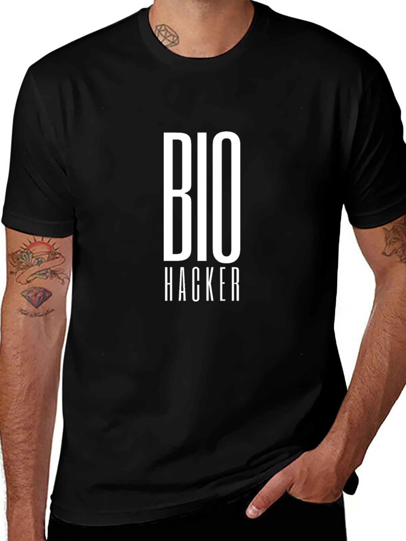 Bio Hacker Graphic Tee - Black Unisex T-Shirt