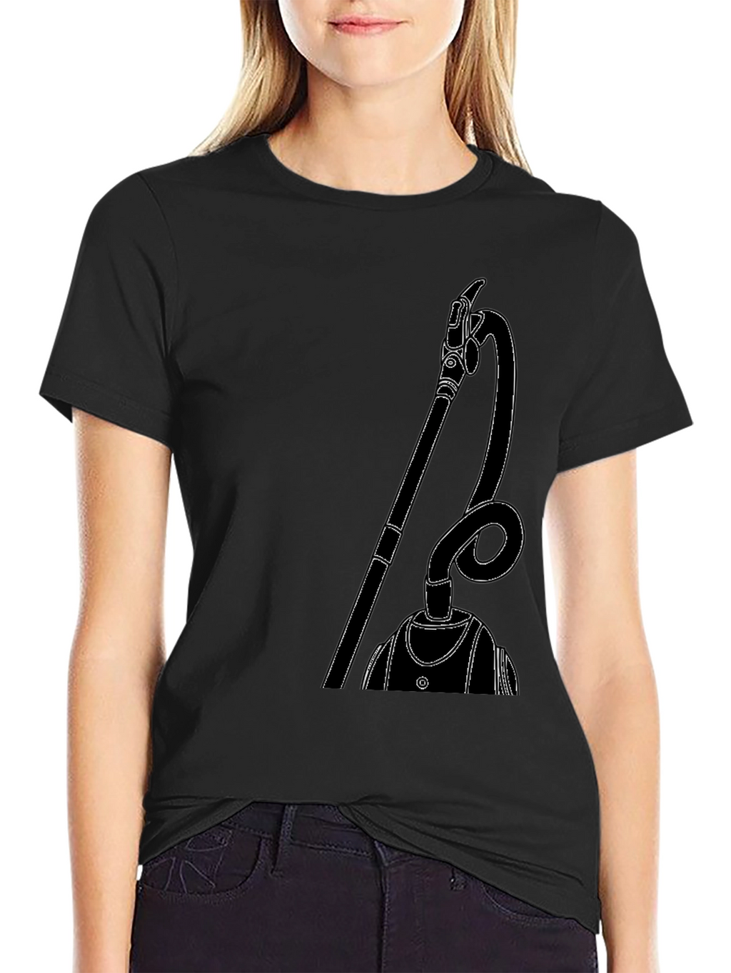 Modern Vacuum Cleaner Graphic Tee - Black