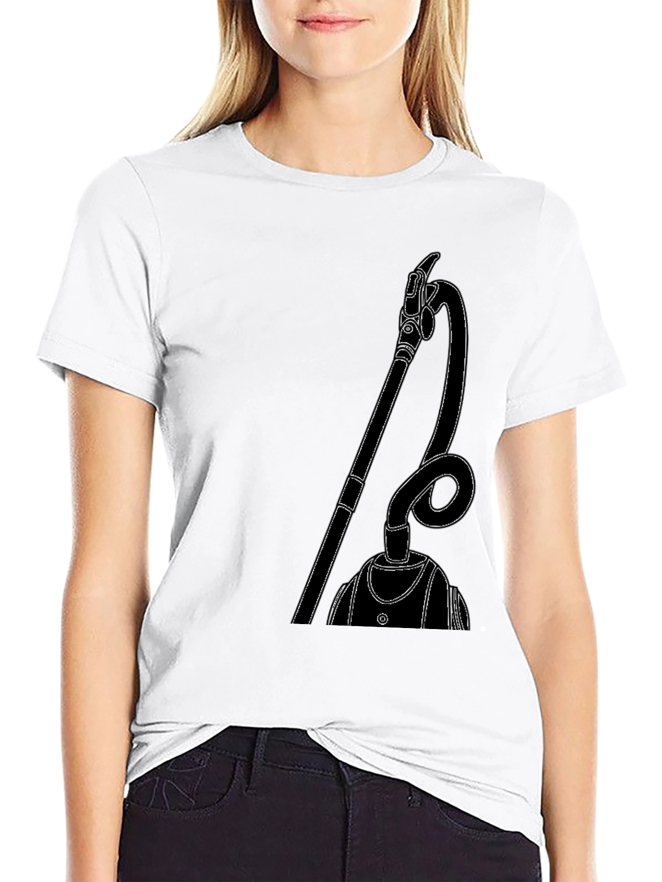 Modern Vacuum Cleaner Graphic Tee - Black