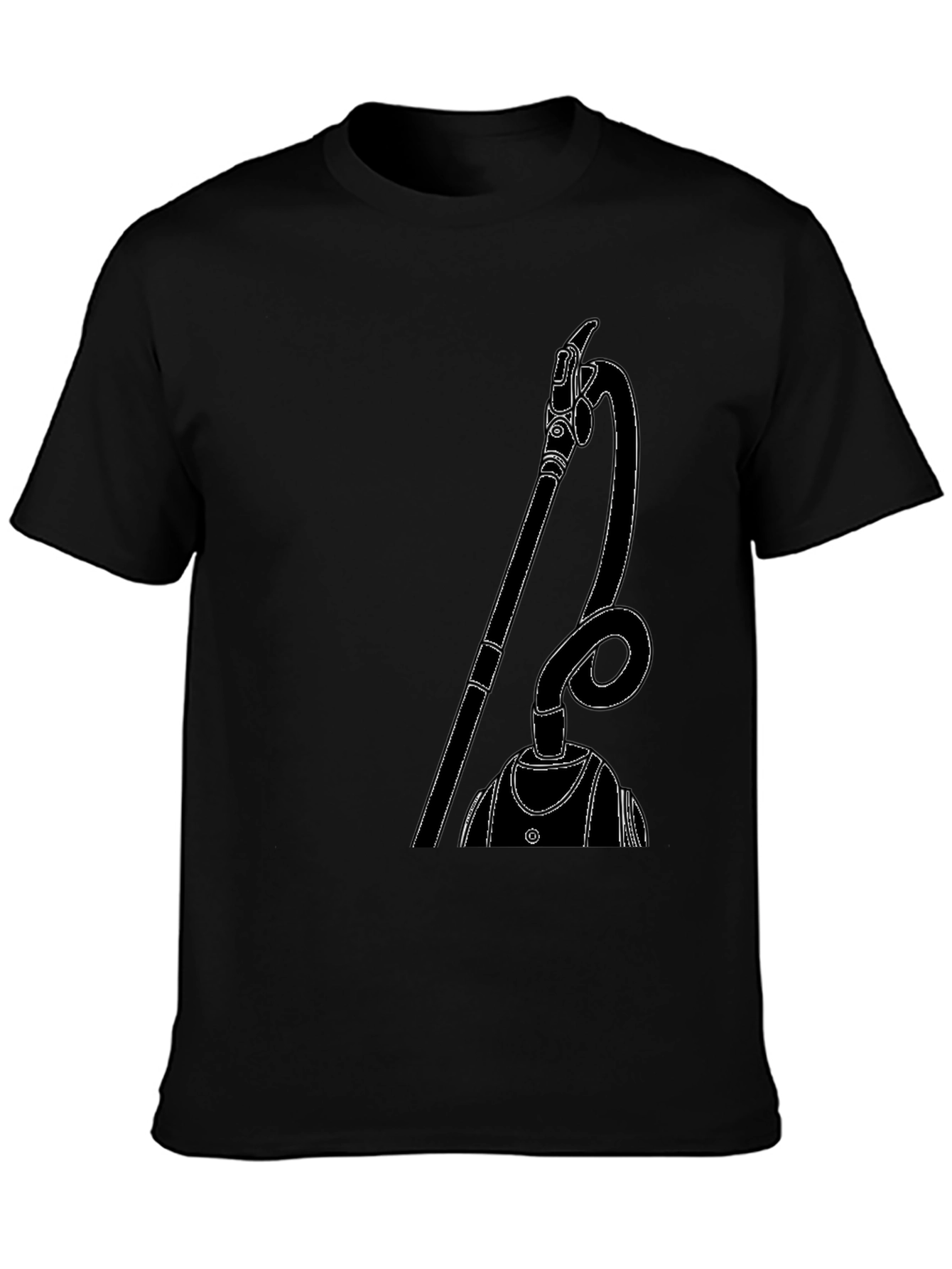 Modern Vacuum Cleaner Graphic Tee - Black