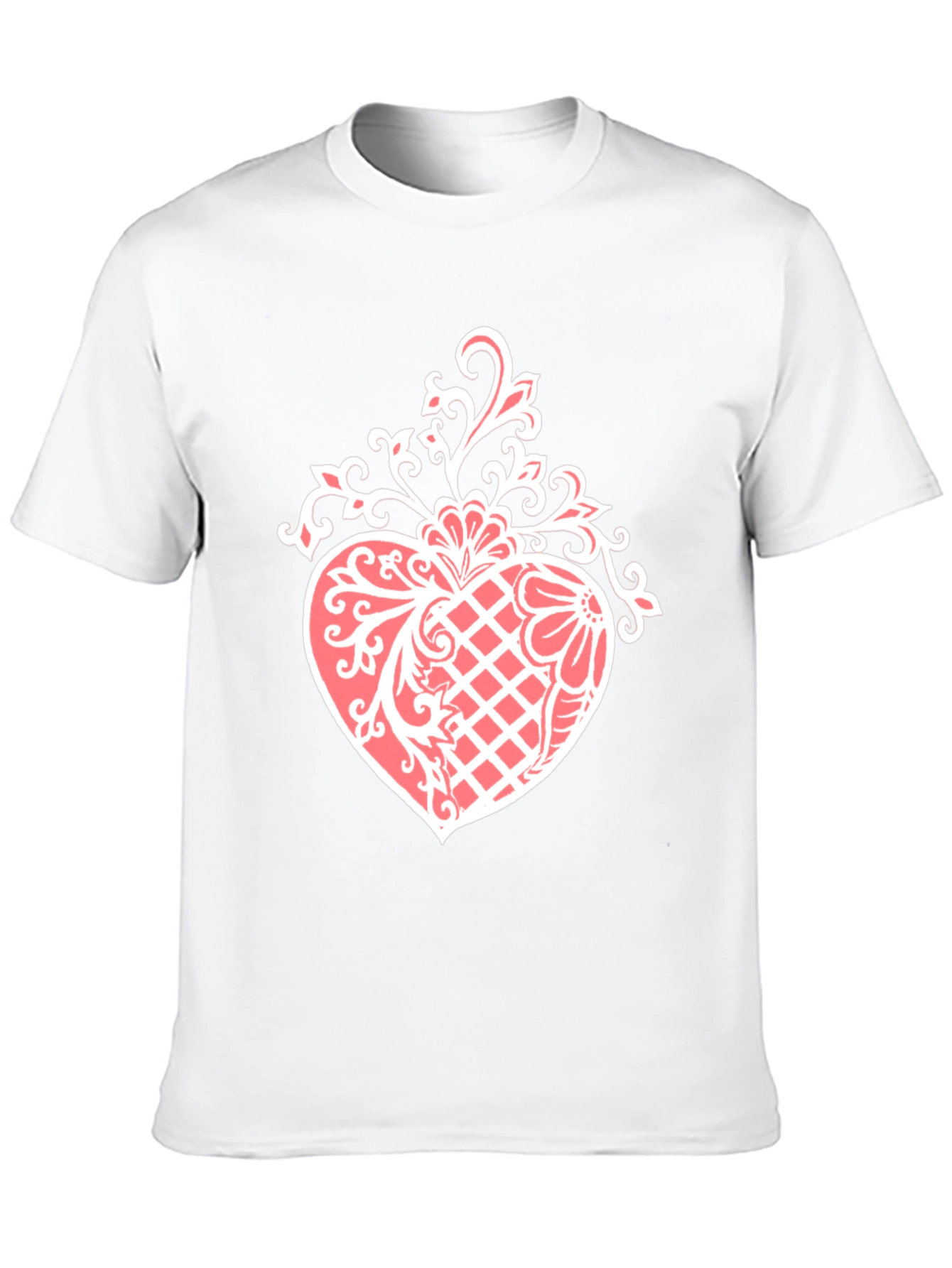 Elegant Heart Graphic Tee - Stylish Black Cotton Blend Shirt