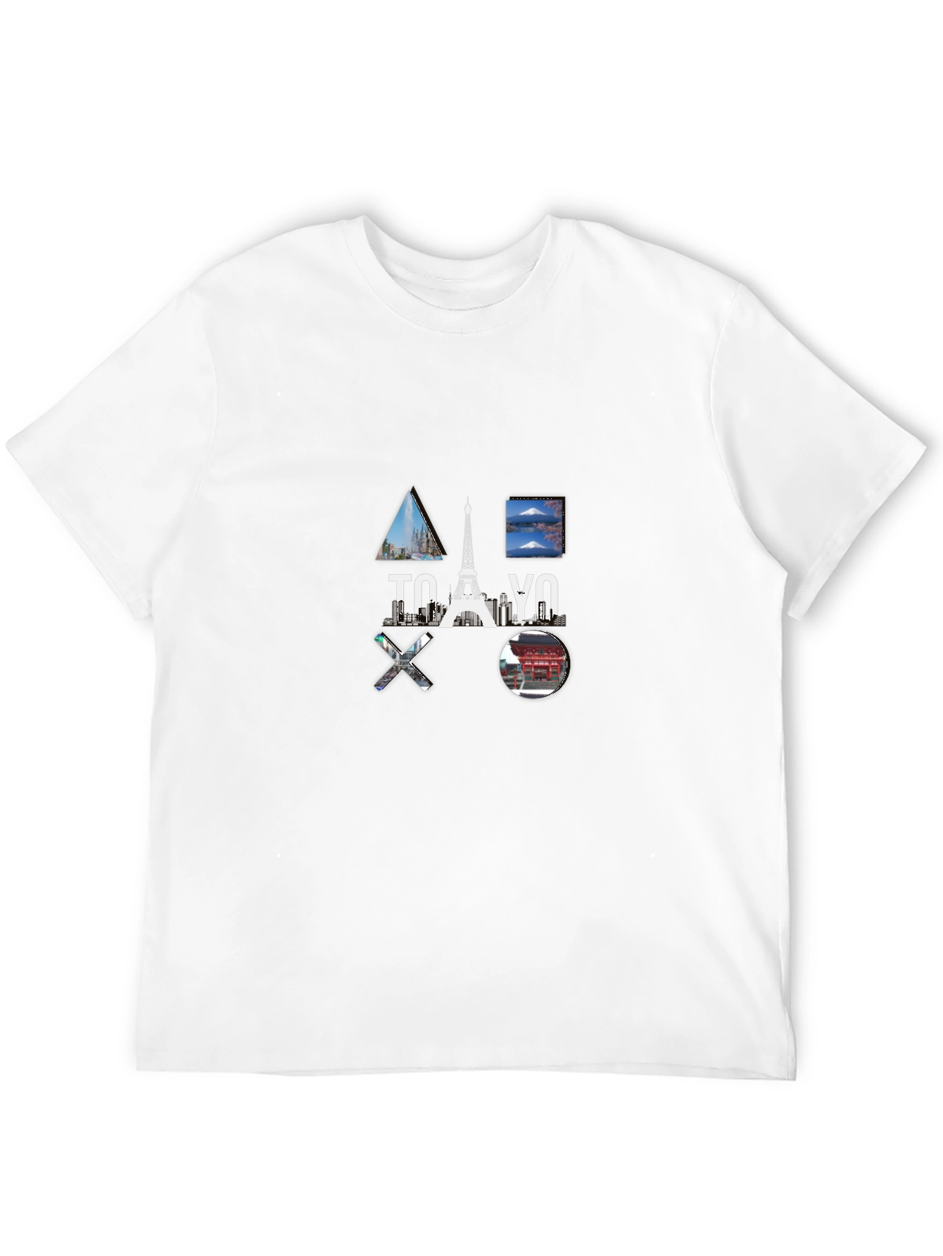 Tokyo Paris T-Shirt Black Cotton Graphic Tee