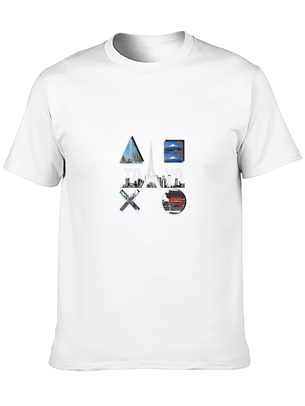 Tokyo Paris T-Shirt Black Cotton Graphic Tee