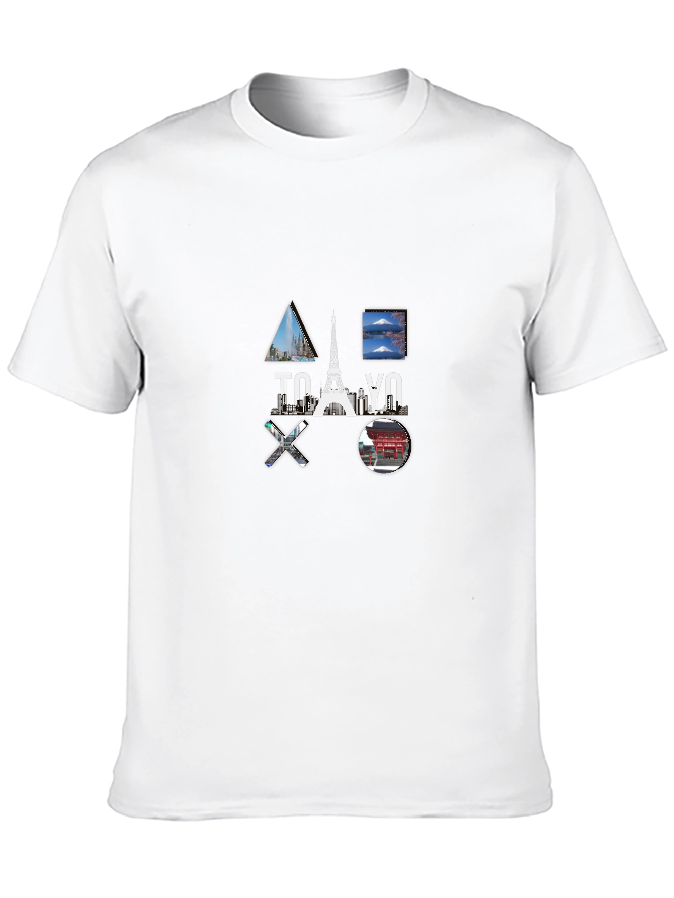 Tokyo Paris T-Shirt Black Cotton Graphic Tee