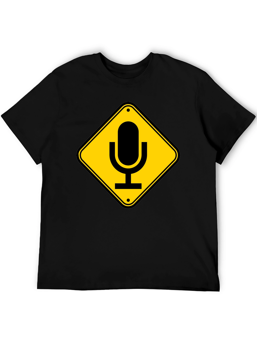 Mic Crossing Sign Black Graphic T-Shirt