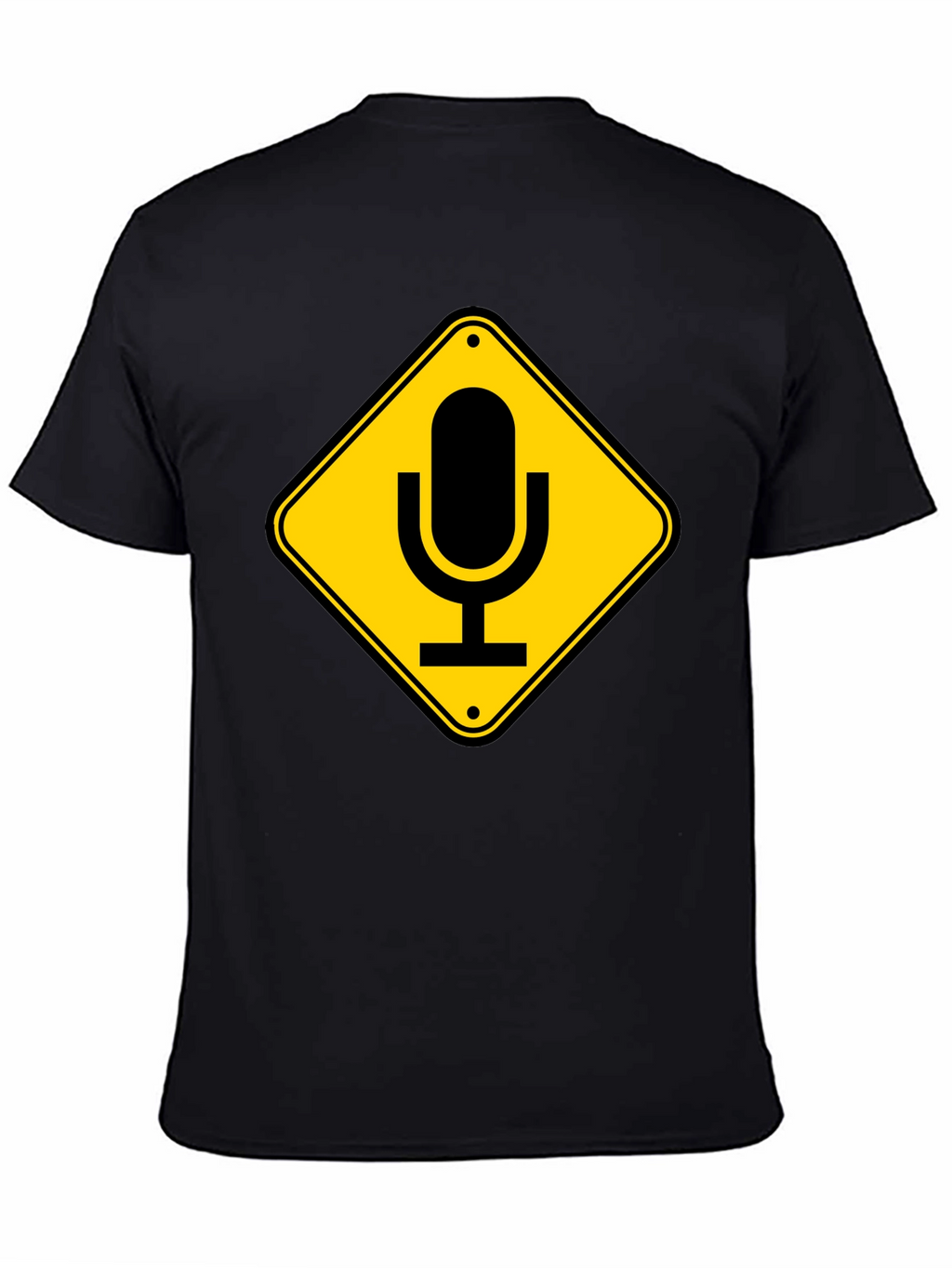 Mic Crossing Sign Black Graphic T-Shirt