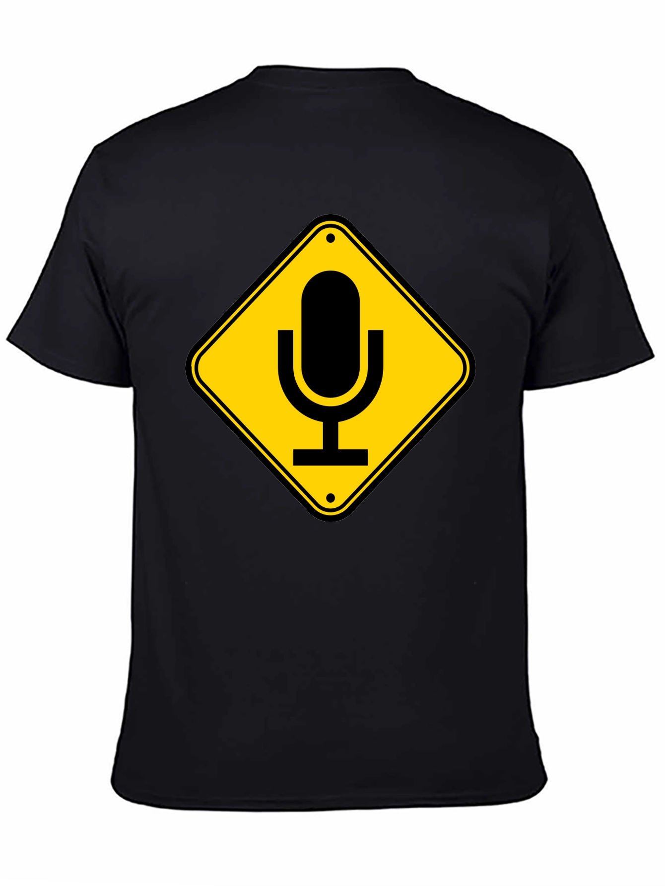 Mic Crossing Sign Black Graphic T-Shirt