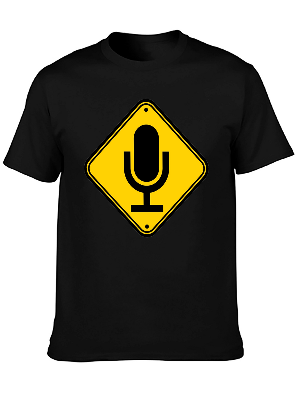 Mic Crossing Sign Black Graphic T-Shirt
