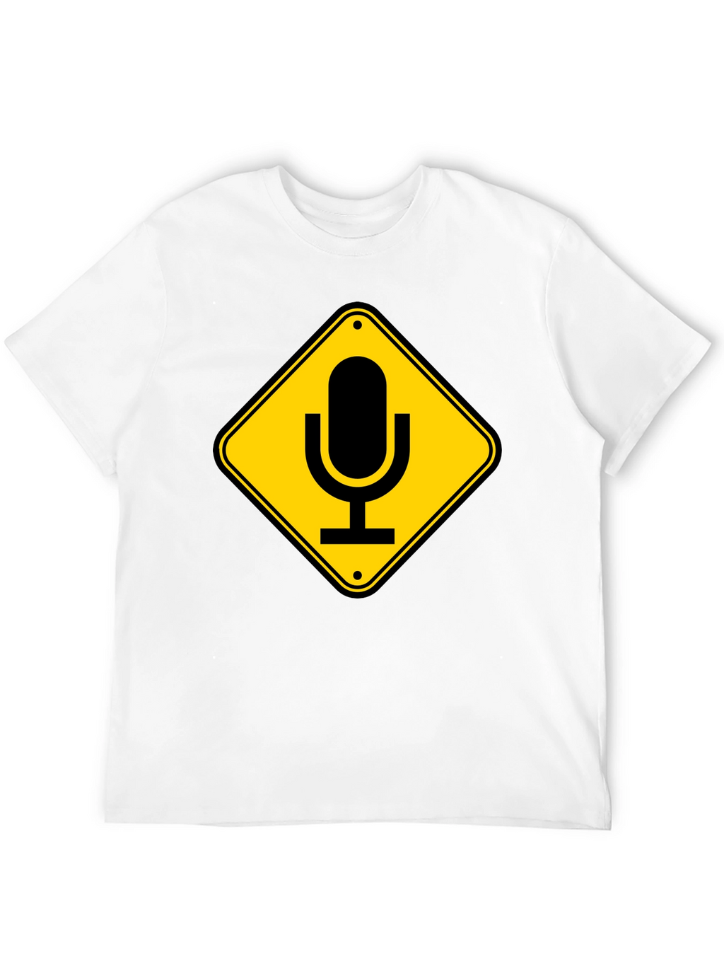 Mic Crossing Sign Black Graphic T-Shirt