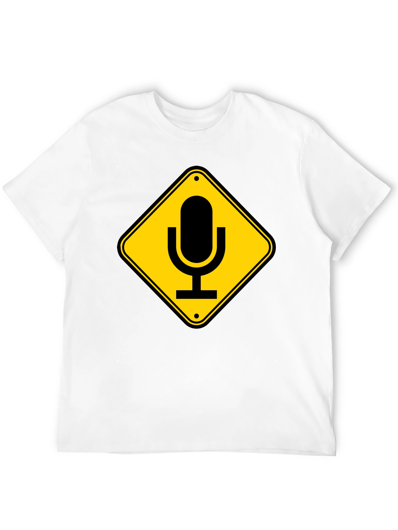 Mic Crossing Sign Black Graphic T-Shirt