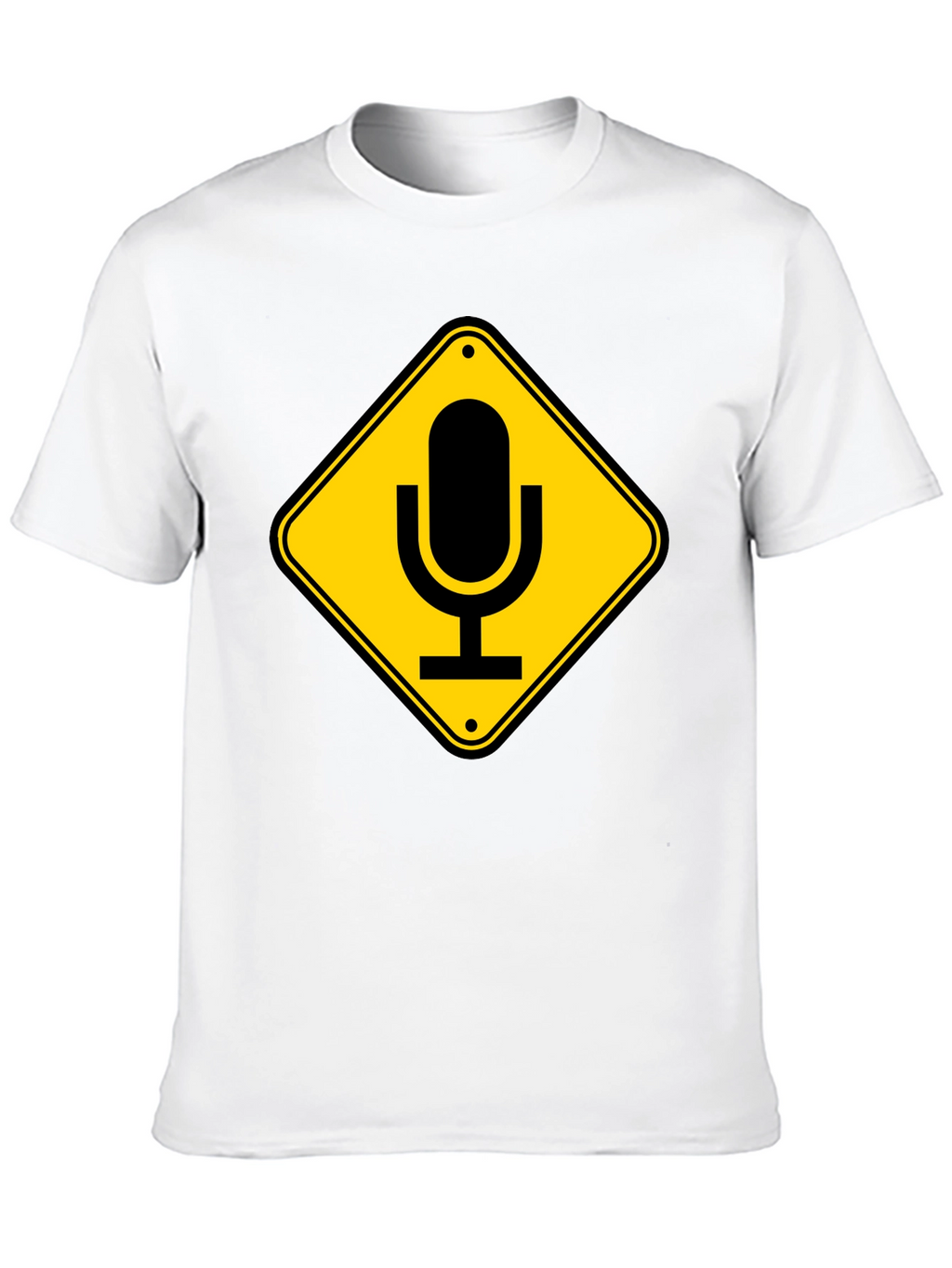 Mic Crossing Sign Black Graphic T-Shirt