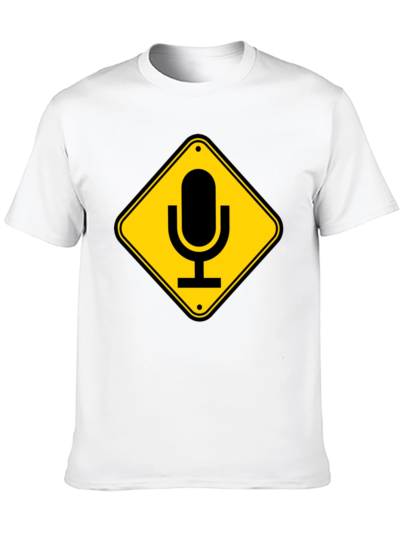 Mic Crossing Sign Black Graphic T-Shirt