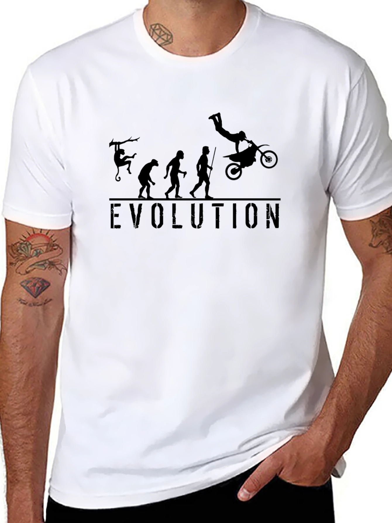 Evolution of Motocross Black T-Shirt