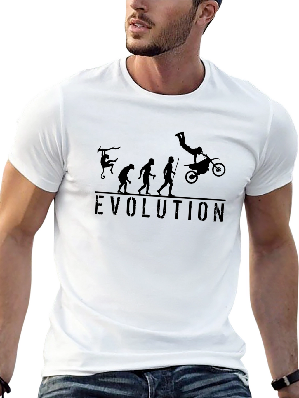 Evolution of Motocross Black T-Shirt