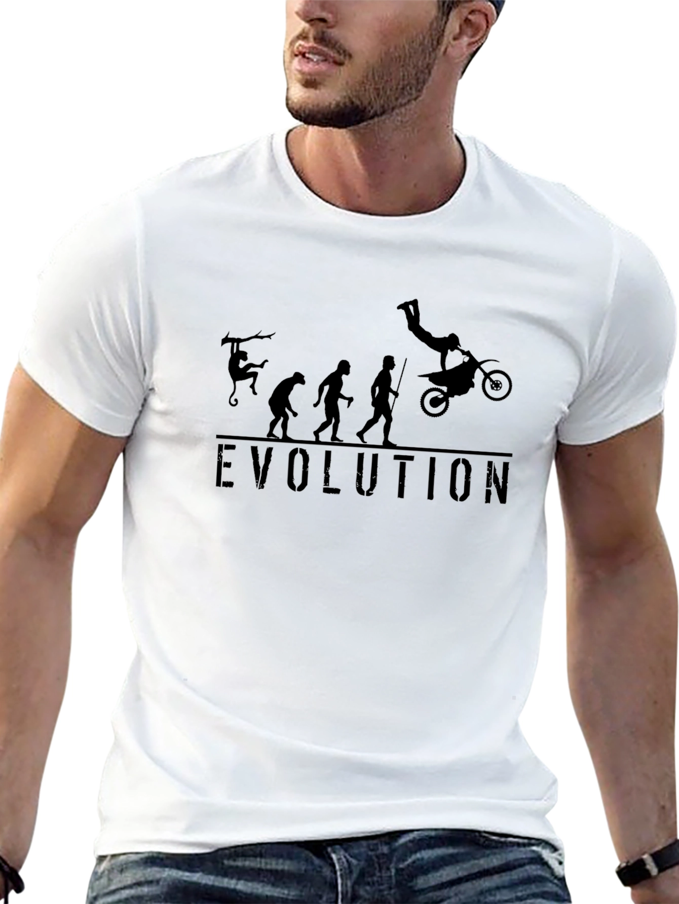 Evolution of Motocross Black T-Shirt