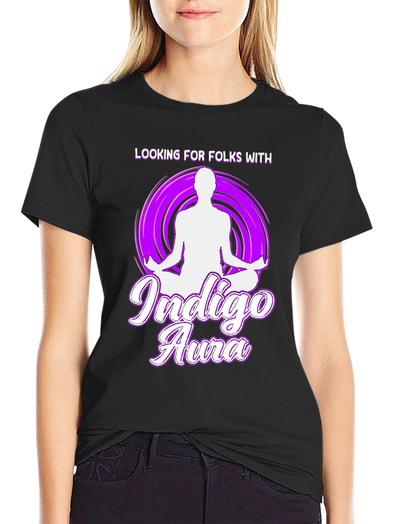 Indigo Aura T-Shirt - Meditating Design