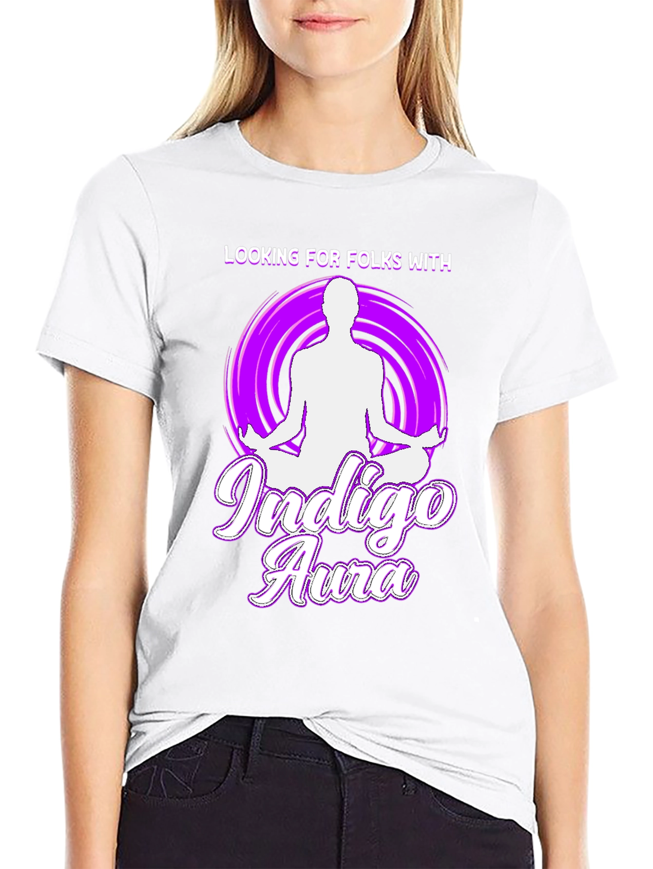 Indigo Aura T-Shirt - Meditating Design
