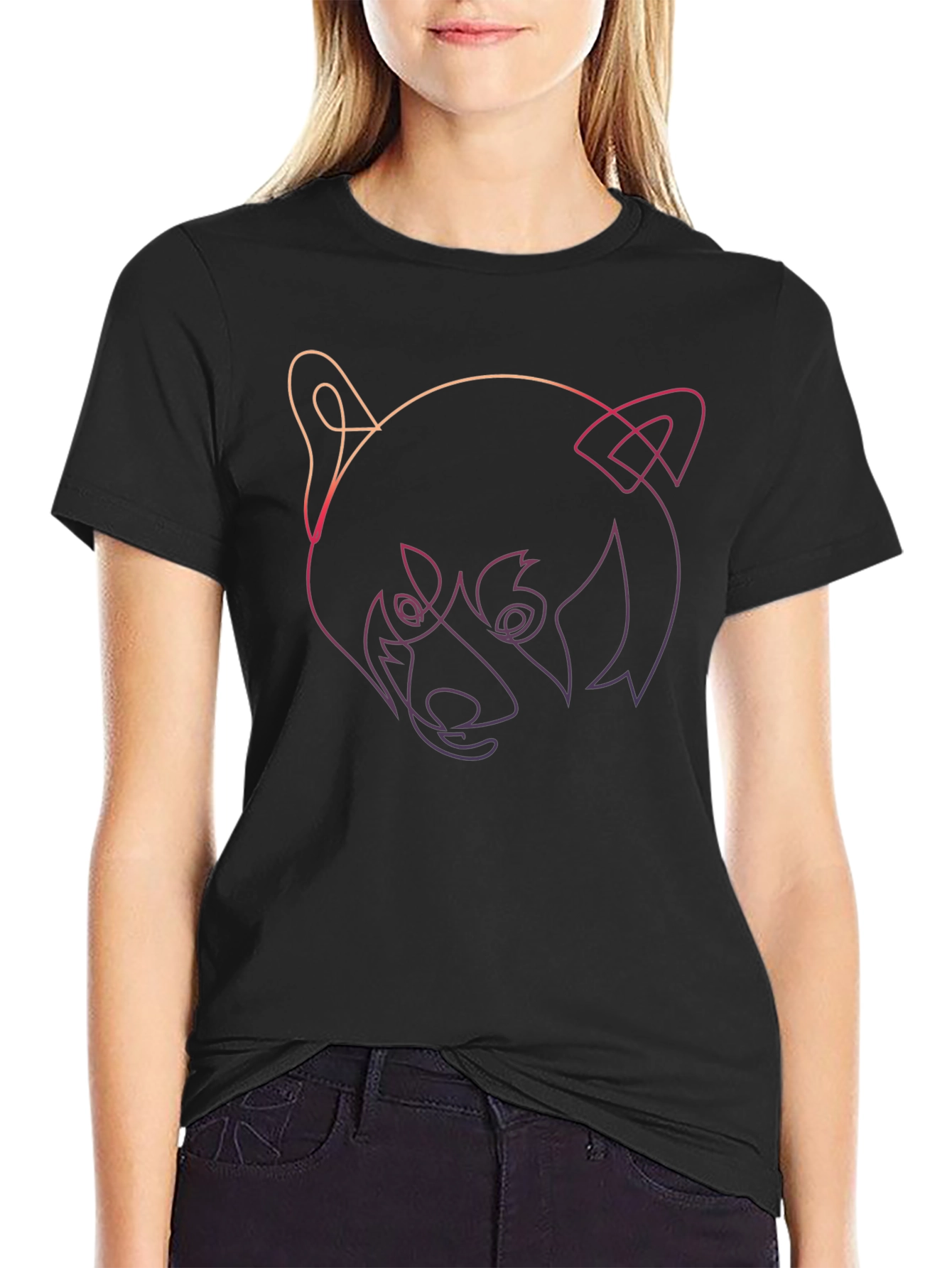 Red Panda Outline Graphic Tee