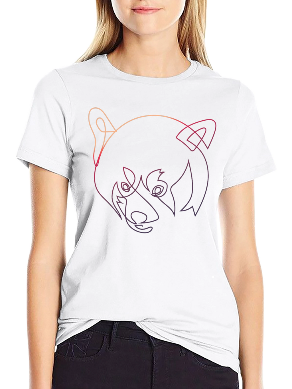 Red Panda Outline Graphic Tee