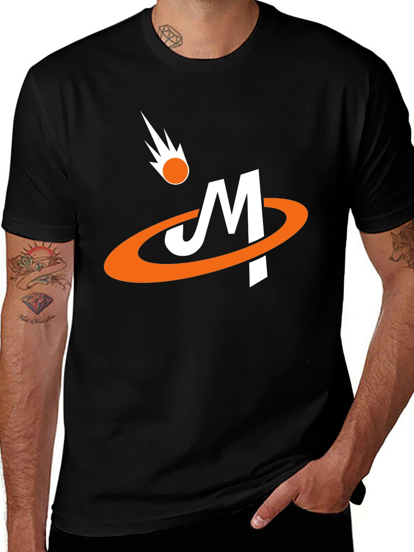 Retro Comet M Graphic Tee - Black Cotton Blend