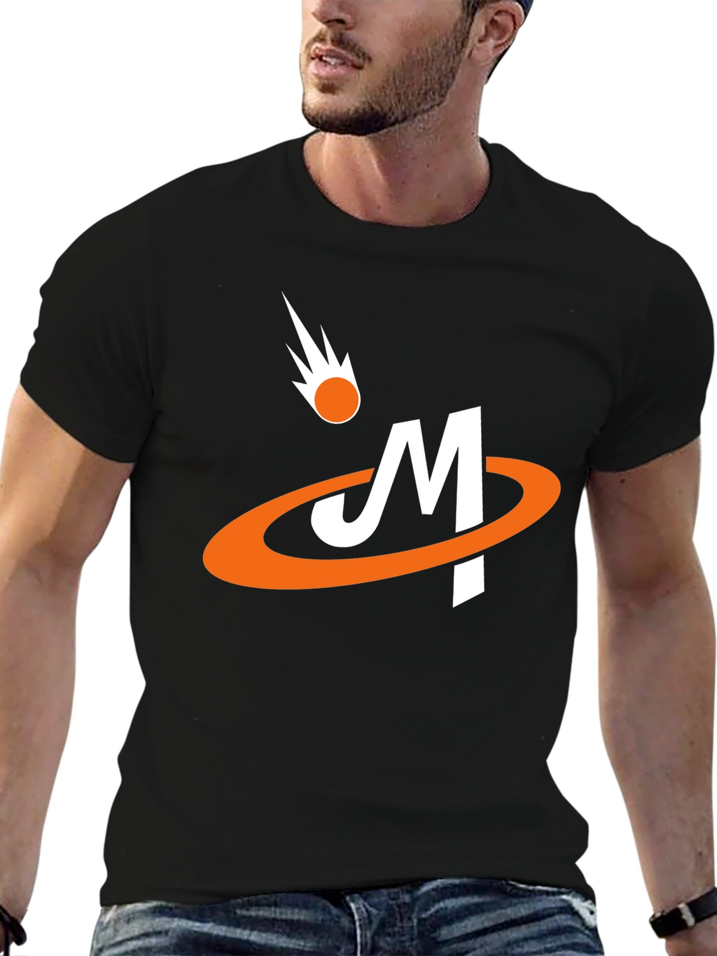 Retro Comet M Graphic Tee - Black Cotton Blend