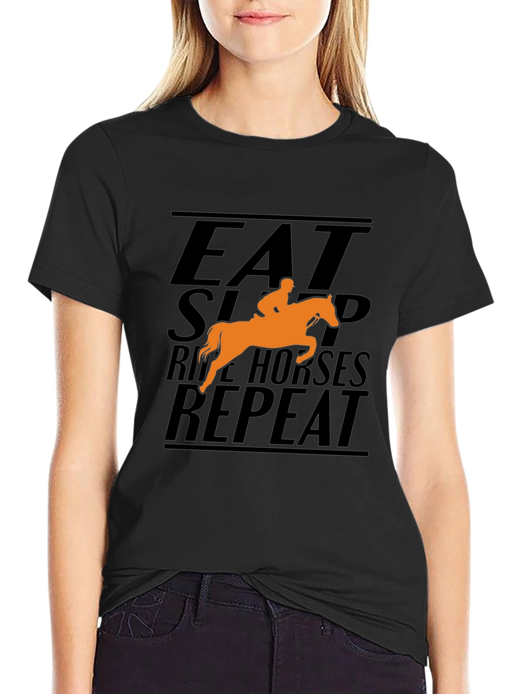 Eat Sleep Ride Horses Repeat Graphic T-Shirt