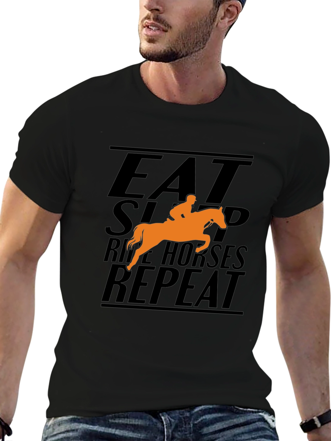 Eat Sleep Ride Horses Repeat Graphic T-Shirt