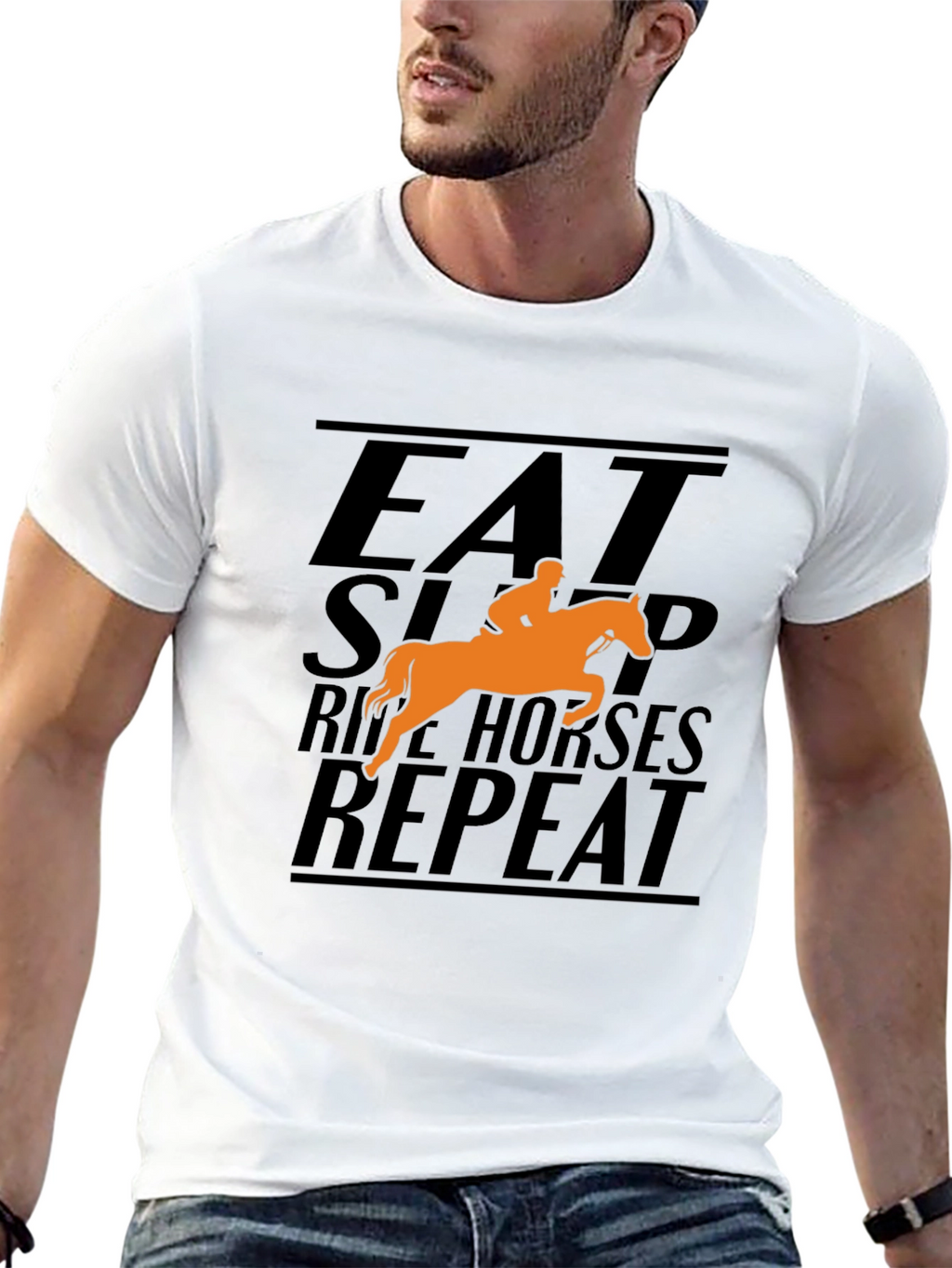 Eat Sleep Ride Horses Repeat Graphic T-Shirt