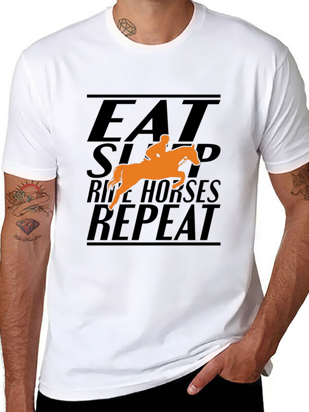 Eat Sleep Ride Horses Repeat Graphic T-Shirt