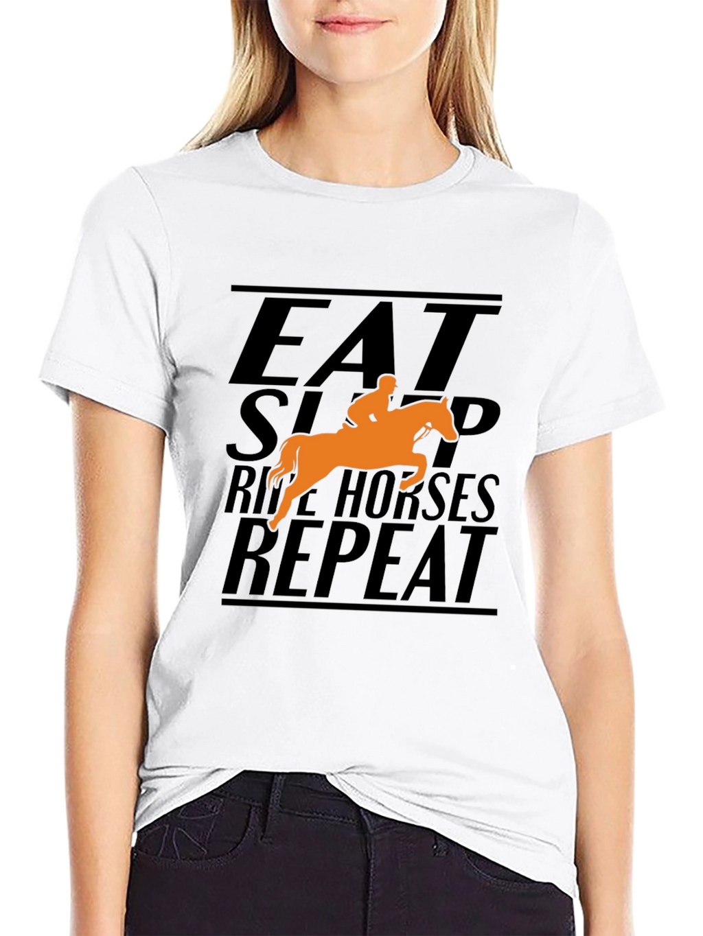 Eat Sleep Ride Horses Repeat Graphic T-Shirt