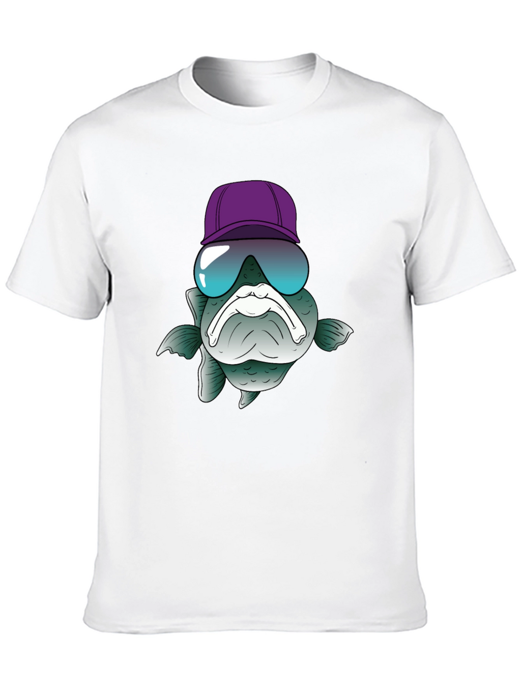 Funny Fish T-Shirt with Hat and Sunglasses