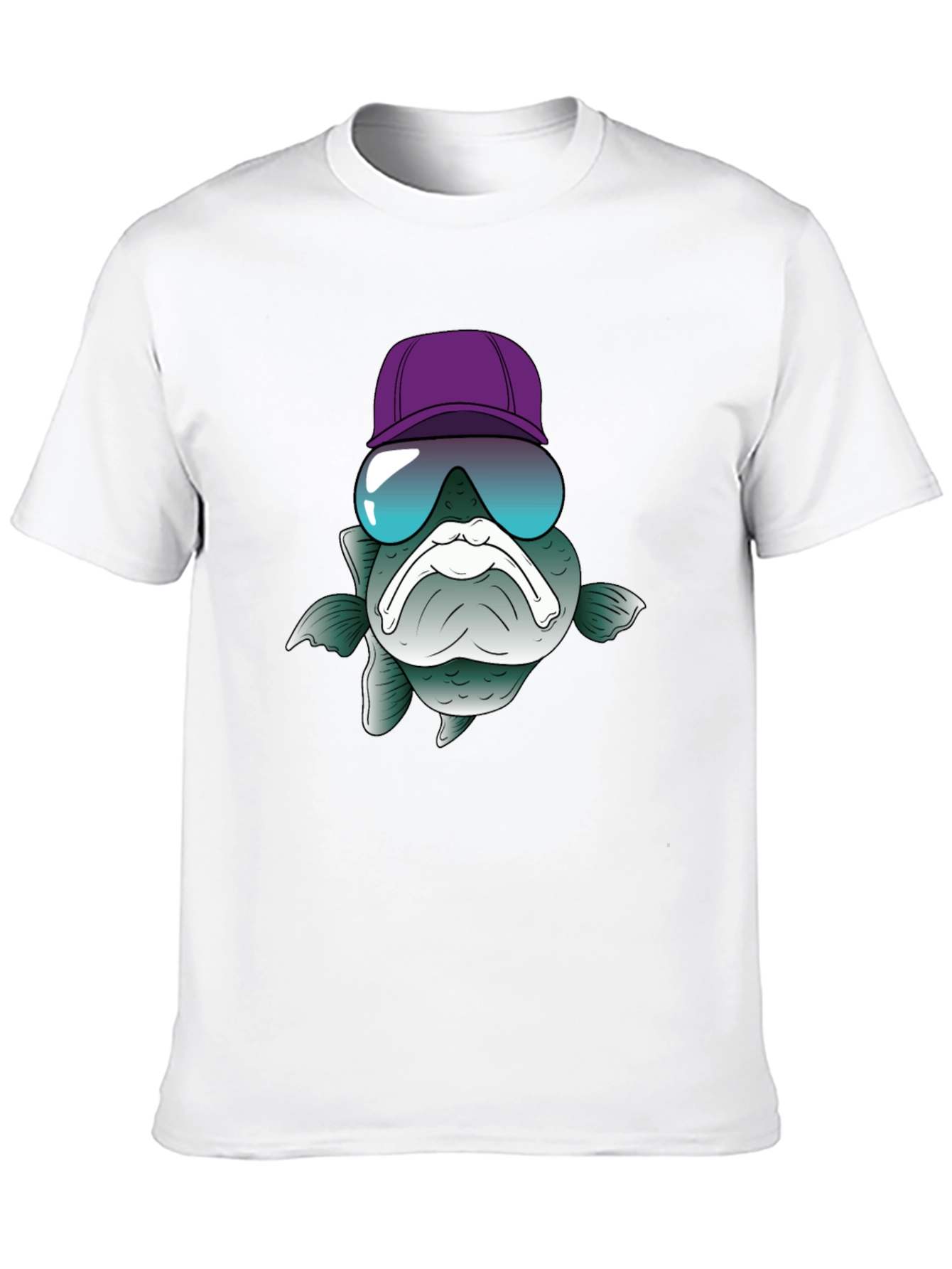 Funny Fish T-Shirt with Hat and Sunglasses